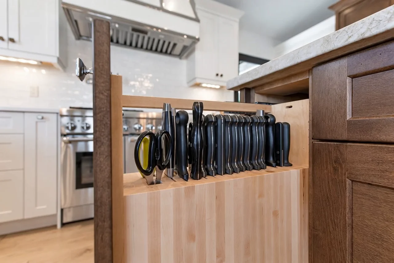 Finished residence — Kitchen storage